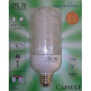  ElectroCFL Capsule CFL75 Energy Saving Light (Uses 20W 