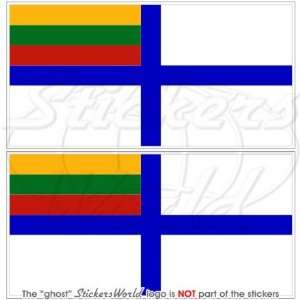 LITHUANIA Naval Ensign Lithuanian NAVY Flag 4,3 (110mm) Vinyl Bumper 