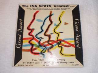 The Ink Spots Greatest Vol #1 Extended Play Record 45  