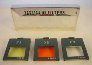 Yashica Y16 Filter Kit   includes a UV filter, an O2 orange filter, a 