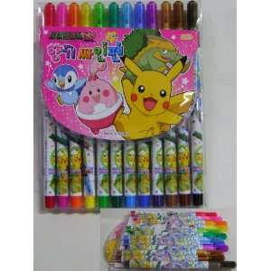 New Pokemon Markers Classic 12 Colors & Stickers