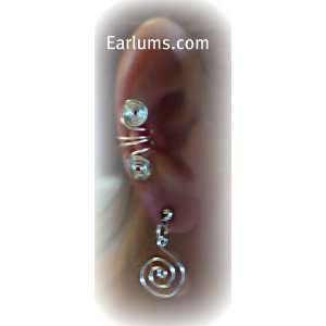  Ear Cuff  Silver Spiral Nontarnish Wire 