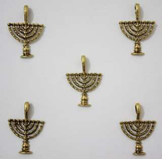 Lot   5 Hanukkah Menorah Israel Jewish Judaica Pendants   DIY Jewelry 