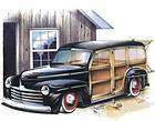 1946 1948 Ford Woody Surf Wagon By Barn T Shirt Medium Sand Tee Woodie 