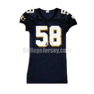 Navy No. 58 Game Used Northern Colorado Sports Belle Football Jersey 