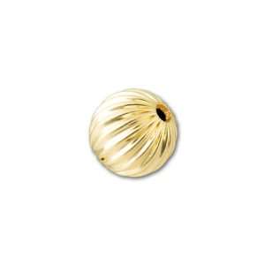    8mm Gold Filled Round Corrugated Bead Arts, Crafts & Sewing