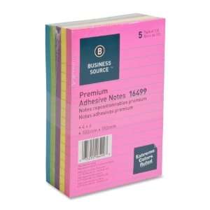  Business Source Adhesive Notes, Ruled, 3x3, 100 Sheets 