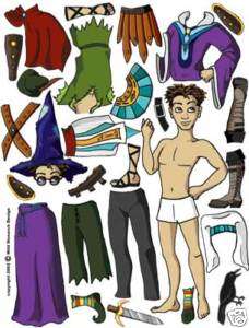 Halloween Costumes MAGNETIC PAPER DOLL Lots of Clothes  