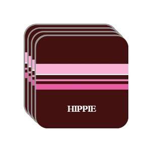   HIPPIE Set of 4 Mini Mousepad Coasters (pink design) 