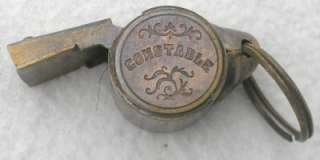 Solid Brass Constable Police Policeman Whistle  