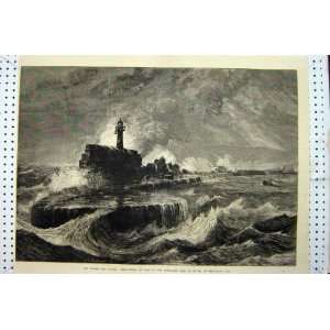   Storm Destruction Admiralty Pier Dover Light House