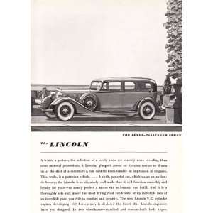    Print Ad 1934 Lincoln Seven Passenger Sedan Lincoln Books