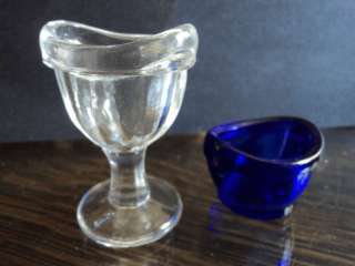Vintage Eyes Cups 1 Clear 1 Cobalt Blue Optical  