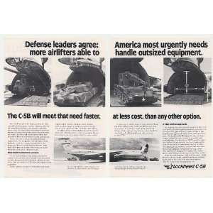  1982 Lockheed C 5B Airlifter Aircraft 2 Page Print Ad 