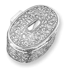 New Silver plated Antique Oval Jewelry Box Perfect Gift  