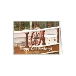  Ships Wheel Happy 42nd Birthday Card Card Toys & Games