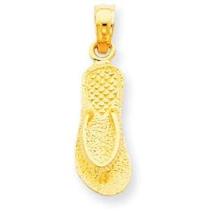  14k Gold Single Flip Flop Pendant Jewelry