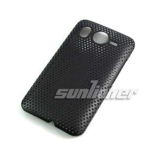 black.Mesh Hole Hard Case Skin Cover for HTC Inspire 4G AT&T +LCD Film 