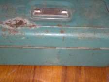 Vintage Metal Liberty Fishing Tackle Box Chest Tool  