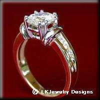 20 CT MOISSANITE ROUND ENGAGEMENT CHANNEL RING 2 TONE  