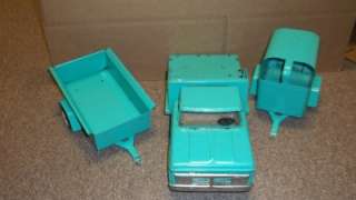   STRUCTO METAL CHEVY FLATBED TRUCK WITH TWO TRAILERS RARE  