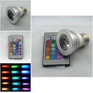 Magic Lighting LED 3W E27 Light Bulb Lamp IR Remote Controller 16 