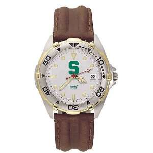  Michigan State Spartans Mens All Star Watch w/Leather Band 