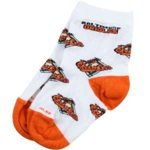 Baltimore Orioles White Infant Allover Team Logo Bootie Socks  