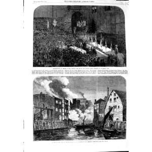   1864 CRYSTAL PALACE LONDON RIFLE BRIGADE FIRE DOCKHEAD