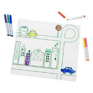  City Transportation Placemat Coloring Set