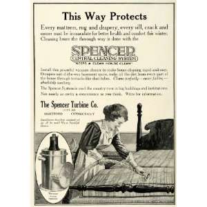 1919 Ad Spencer Turbine Central Cleaning Vacuum Maid   Original Print 
