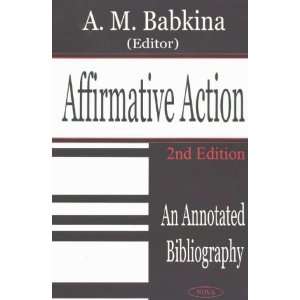  Affirmative Action An Annotated Bibliography 