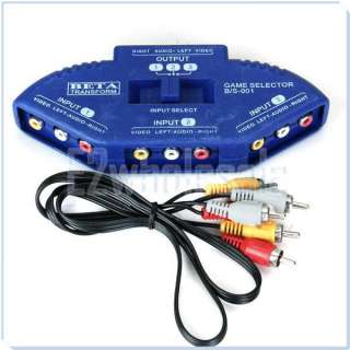 Multi Box RCA AV Selector 3 Port Video Game Switch NEW  