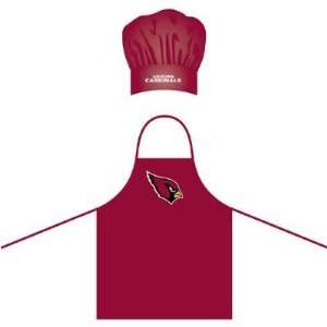 Arizona Cardinals NFL Barbeque Apron and Chefs Hat  