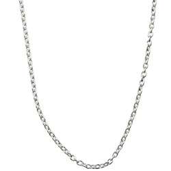   Essentials Sterling Silver 24 inch Cable Chain (1mm)  