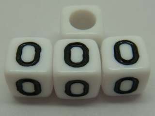 new 50g290pcs Nice White Single Cube Acrylic Alphabet Letter Charm 
