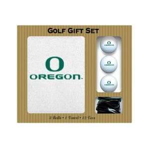 Oregon Ducks Screen Printed Towel, 3 balls and 12 tees gift set 