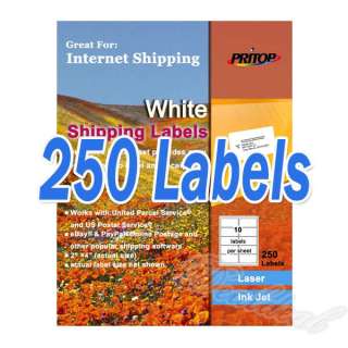 250 Sticky Blank Mailing Address White Labels 4 x 2  