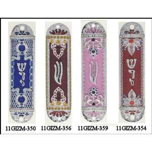  Mezuzah with Enamel Finish and Crystal Accents Everything 