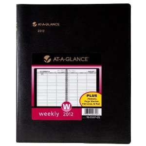 AT A GLANCE Plus Weekly Appointment Book, 8 x 11 Inches, Black, 2012 