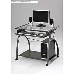 Glass and Metal Computer Desk  