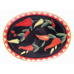 Certified International Red Hot 18 x 13.5 in Oval Platter Price $35 