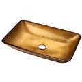 Kraus Golden Pearl Rectangular Glass Vessel Bathroom Sink   