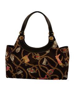 Gucci Silk and Leather Printed Satchel  