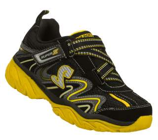 Skechers MOTLEY Toddler Boys Black Yellow VELCRO Athletic Shoes  