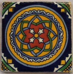 12 Handpainted Talavera Mexican 4 Inches Clay Tile C119  
