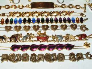   JEWELRY LOT 104 Bracelets Rhinestone +Bangle +Charm+Wood+Slide+  