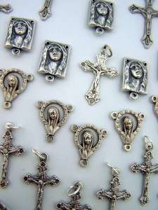 Crucifix Mary Cross Rosary Center Piece Silver P Lot 30  