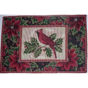  Cardinal Poinsettia Tapestry Placemats 19 x 13 (Set of 6 