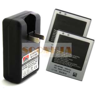 2x 1850mAh Battery + EU Charger For T Mobile Samsung Galaxy S2 II T989 
